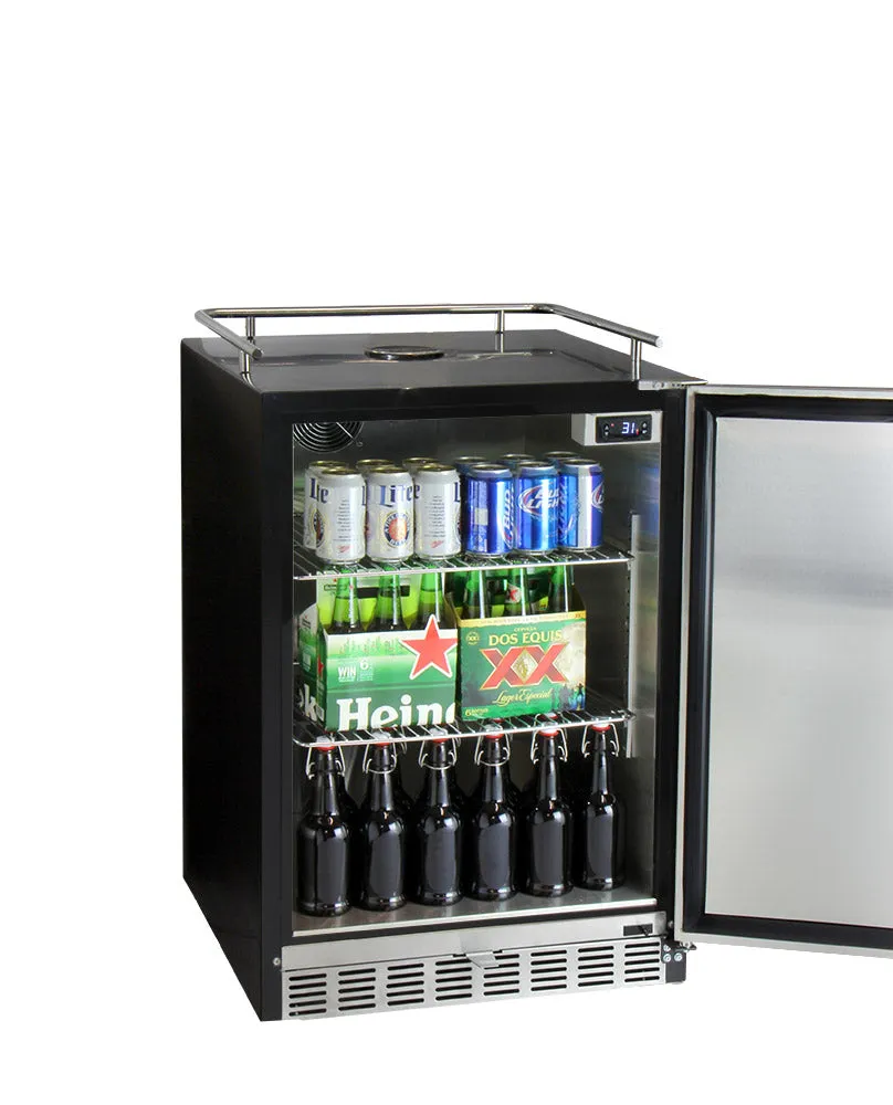 Kegco Digital Undercounter Kegerator with X-CLUSIVE Premium Direct Draw Kit HK38BSU-1