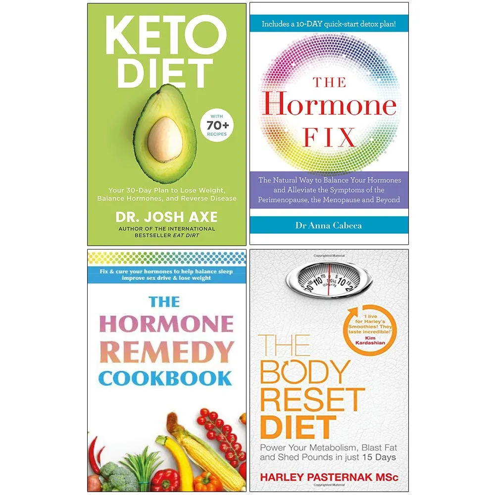 Keto Diet Dr Josh Axe, The Hormone Fix, Hormone Remedy Cookbook, Body Reset Diet 4 Books Collection Set