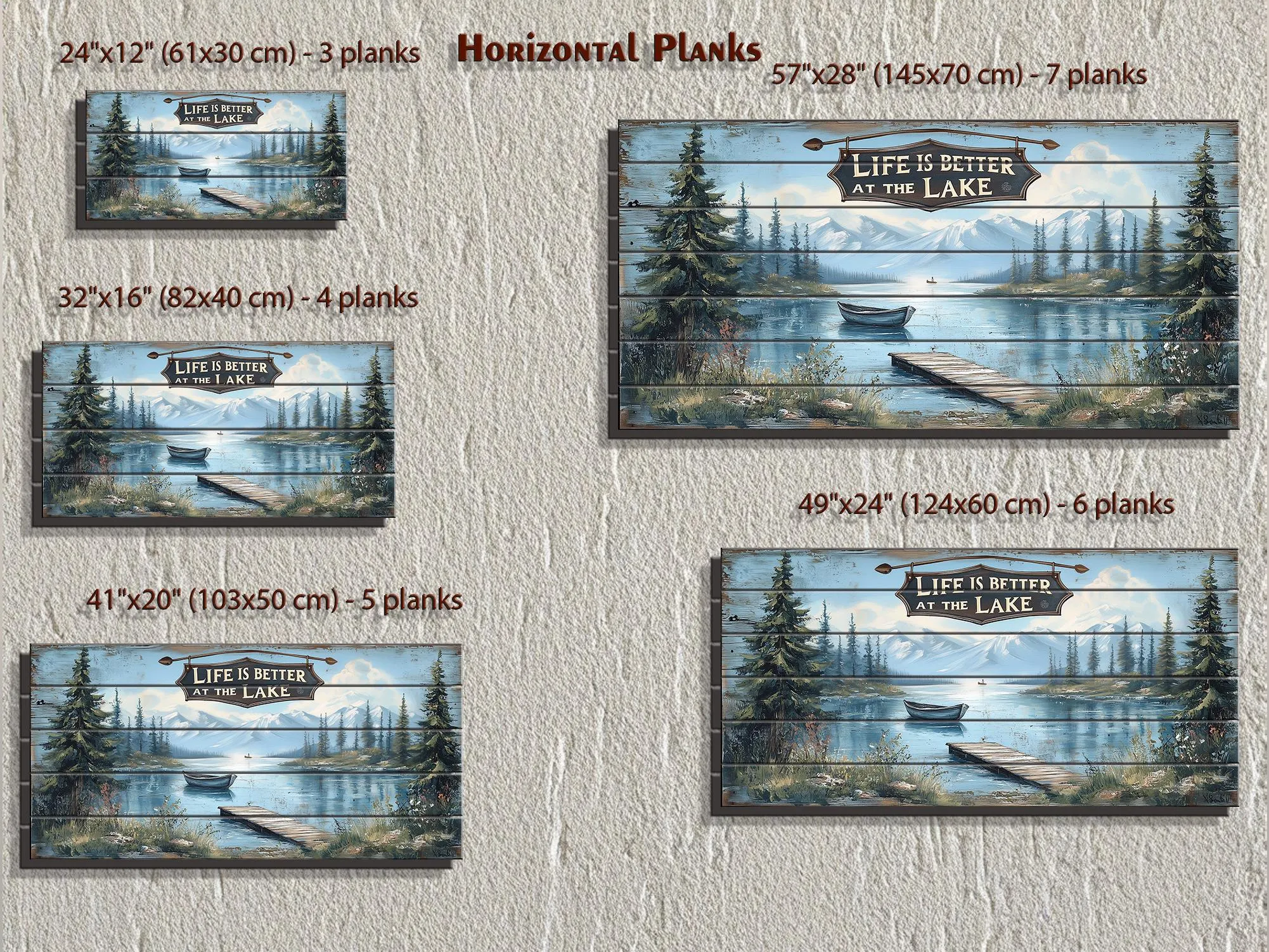 Life Is Better At The Lake Sign Distressed Wood Sign Wall Art