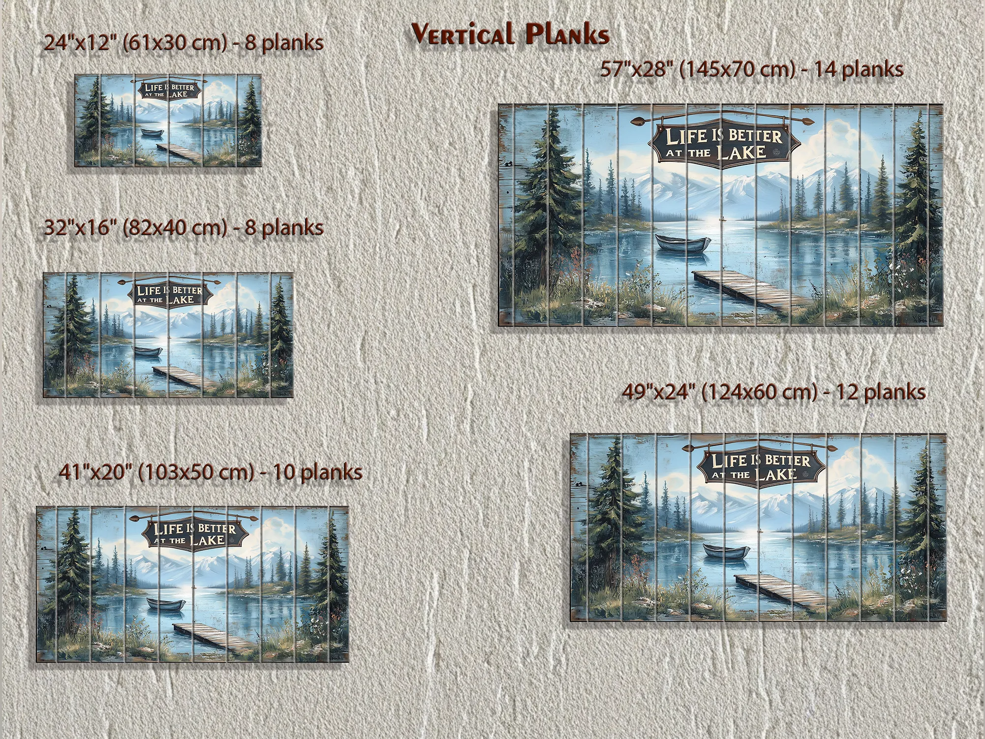 Life Is Better At The Lake Sign Distressed Wood Sign Wall Art