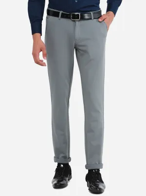 Light Blue Solid Slim Fit Club Wear Trouser | JB Studio