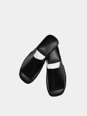 Men's slippers black Model 1211 Nappa Leather