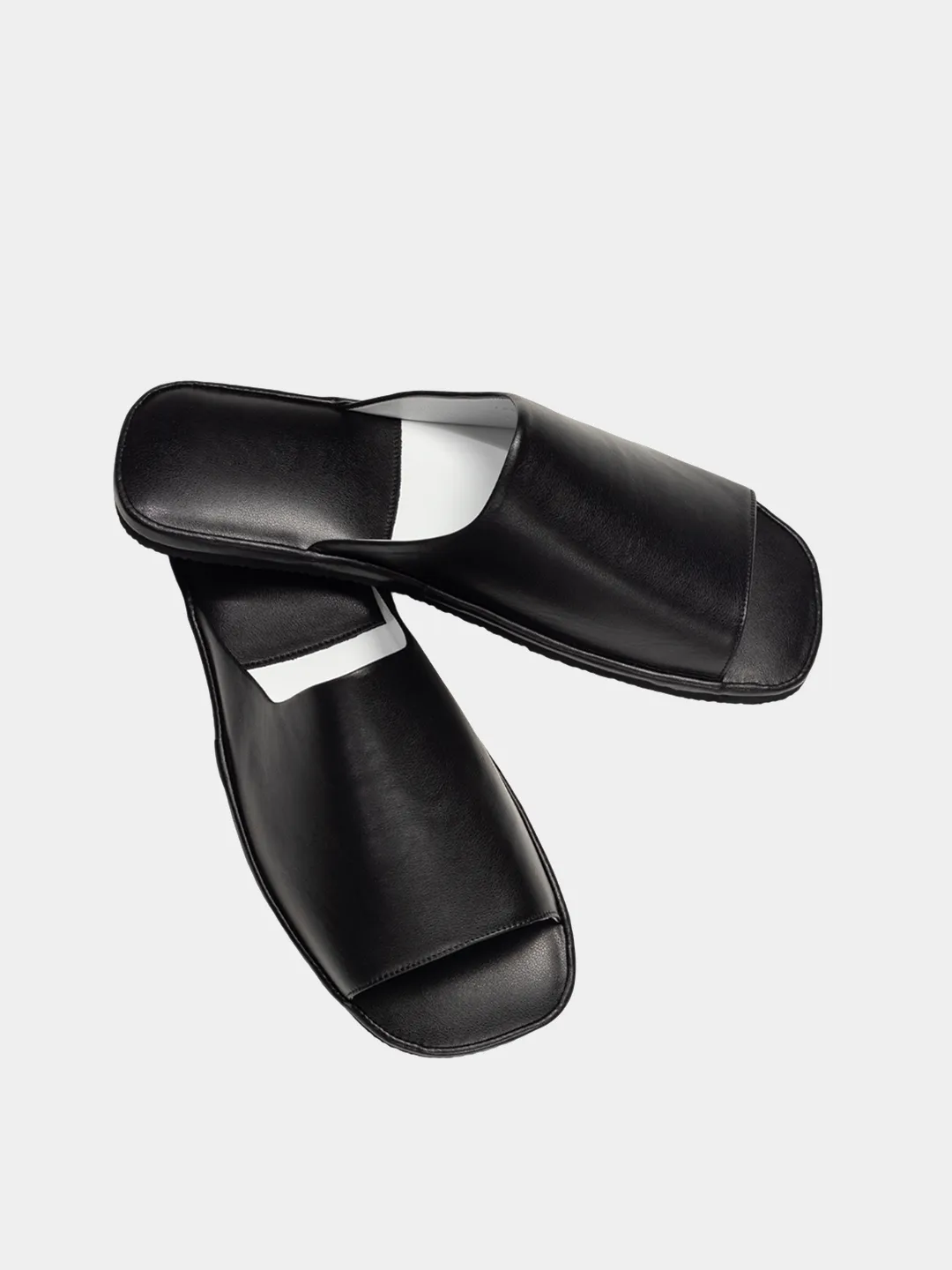 Men's slippers black Model 1211 Nappa Leather