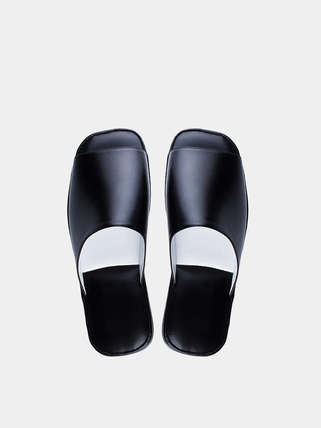 Men's slippers black Model 1211 Nappa Leather