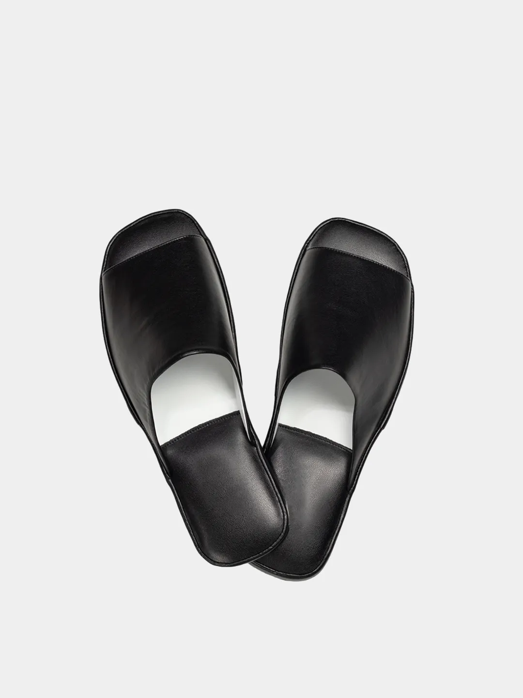 Men's slippers black Model 1211 Nappa Leather