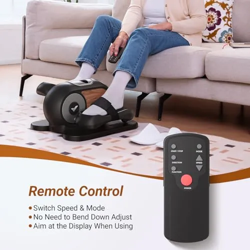MERACH Under Desk Elliptical, Ellipse Leg Exerciser Electric as Seen on TV for Seniors with Remote Control & 12 Adjustable Speeds, Quiet Portable Seated Pedal Exerciser Machine for Home