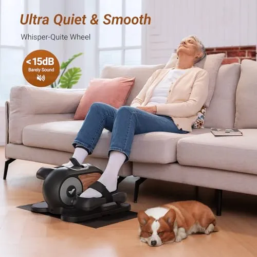 MERACH Under Desk Elliptical, Ellipse Leg Exerciser Electric as Seen on TV for Seniors with Remote Control & 12 Adjustable Speeds, Quiet Portable Seated Pedal Exerciser Machine for Home
