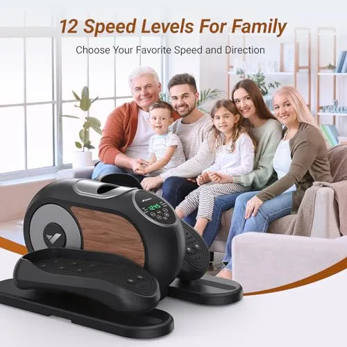 MERACH Under Desk Elliptical, Ellipse Leg Exerciser Electric as Seen on TV for Seniors with Remote Control & 12 Adjustable Speeds, Quiet Portable Seated Pedal Exerciser Machine for Home