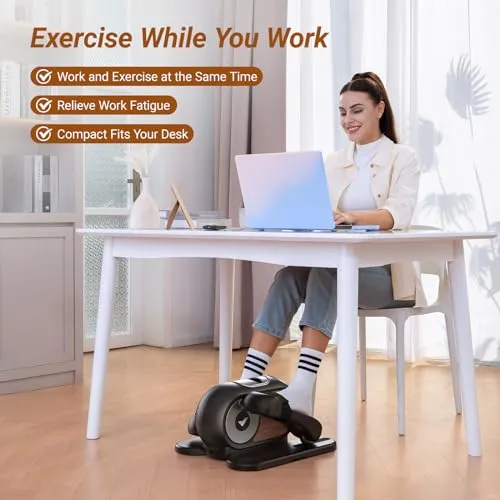 MERACH Under Desk Elliptical, Ellipse Leg Exerciser Electric as Seen on TV for Seniors with Remote Control & 12 Adjustable Speeds, Quiet Portable Seated Pedal Exerciser Machine for Home