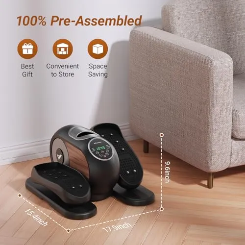 MERACH Under Desk Elliptical, Ellipse Leg Exerciser Electric as Seen on TV for Seniors with Remote Control & 12 Adjustable Speeds, Quiet Portable Seated Pedal Exerciser Machine for Home