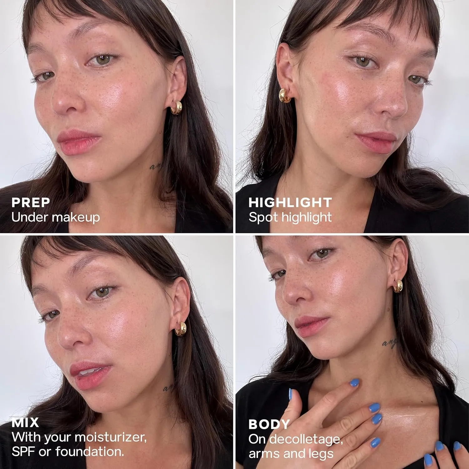 Mini Glowy Super Gel Lightweight Illuminator - Luminizer   Makeup Primer for Glowing Skin - Enriched with Vitamin C   Hydrating Squalane Oil - Starglow (0.5 Oz)
