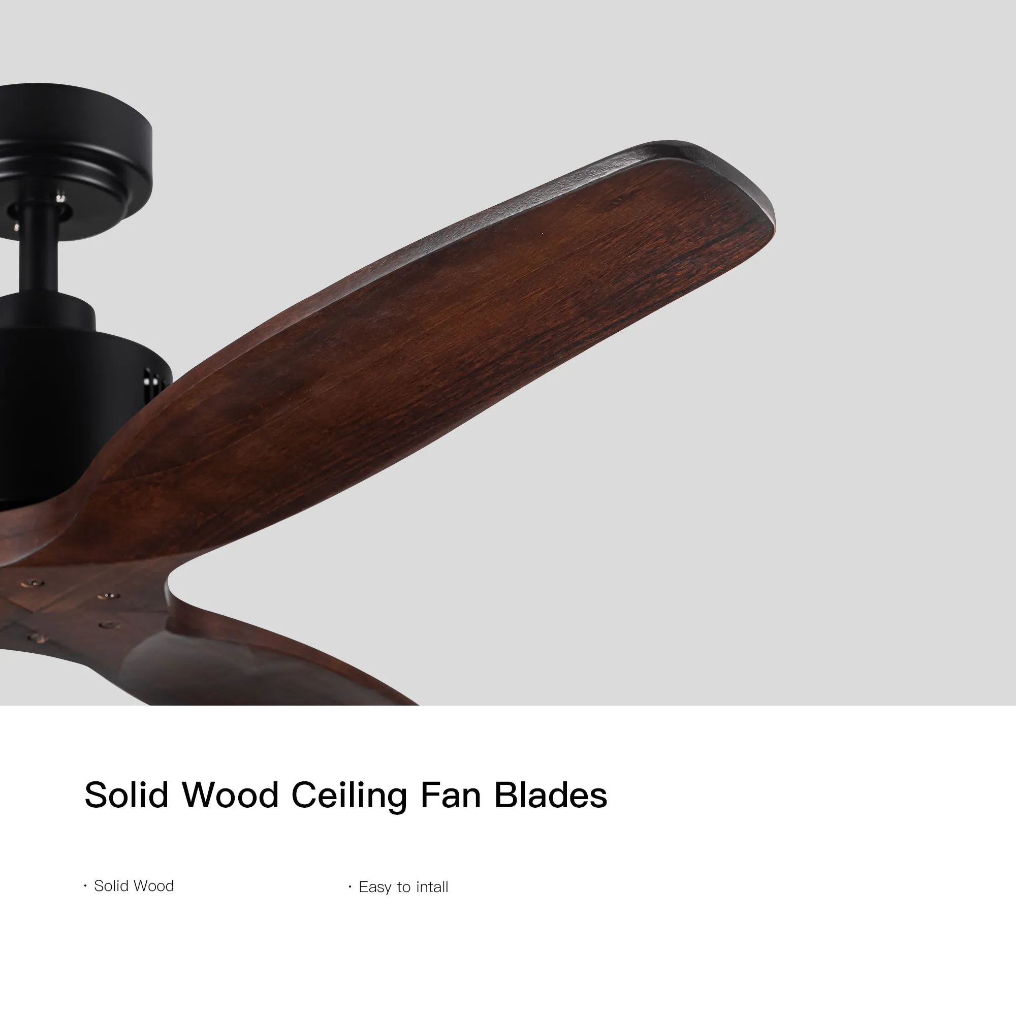 Misty Valley 52in. Modern Antique Brown Reversible Ceiling Fan without Light,Remote Control Included