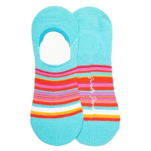 Narrow Pink Striped No-Show Bamboo Socks by Swole Panda, Size 4-7