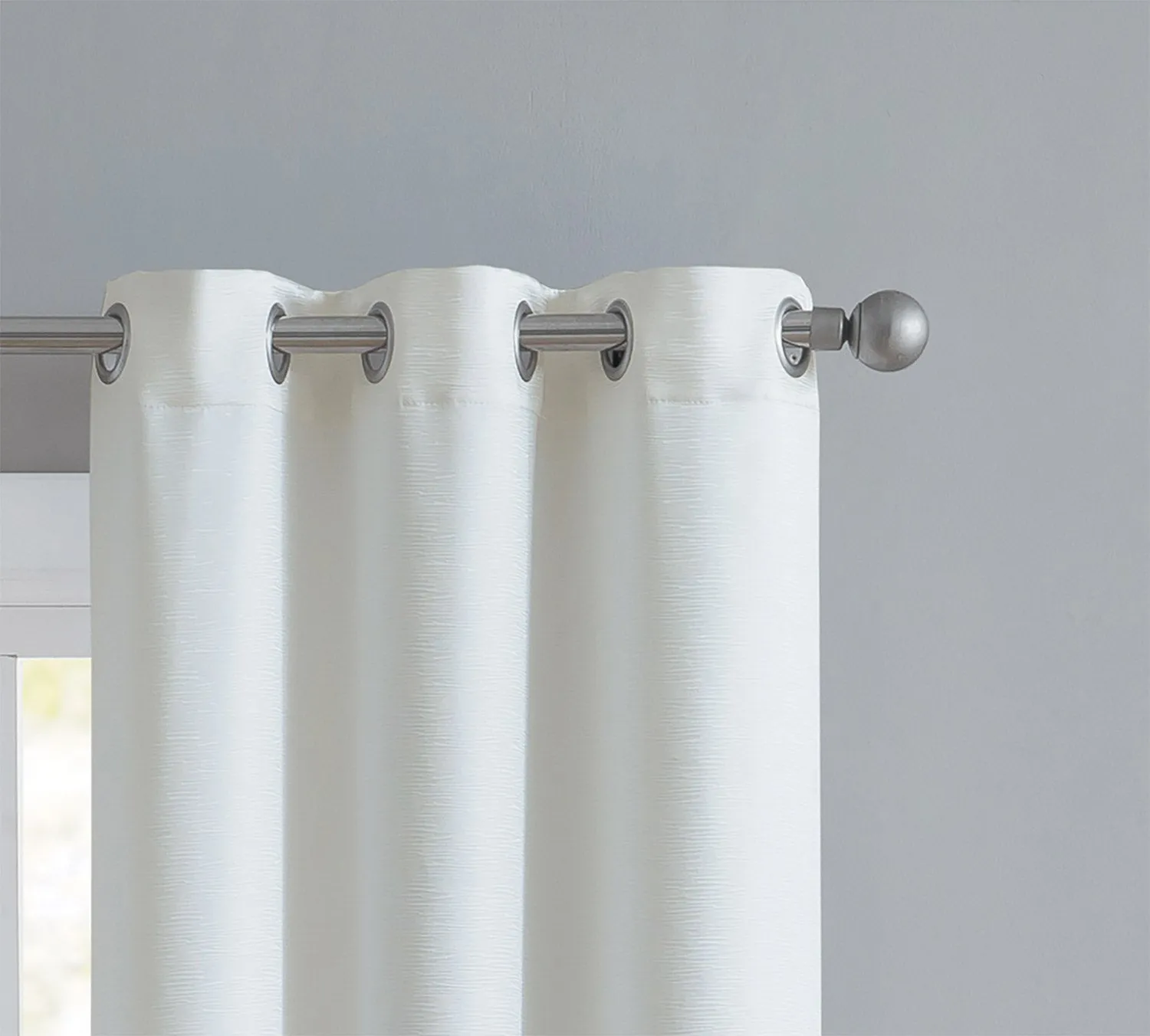 New Angela 2-Pack Ribbed Textured Blackout Grommet Window Panel, Ivory, 52x90 Inches!
