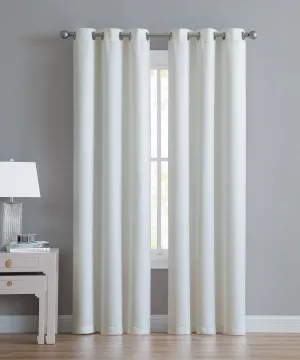 New Angela 2-Pack Ribbed Textured Blackout Grommet Window Panel, Ivory, 52x90 Inches!