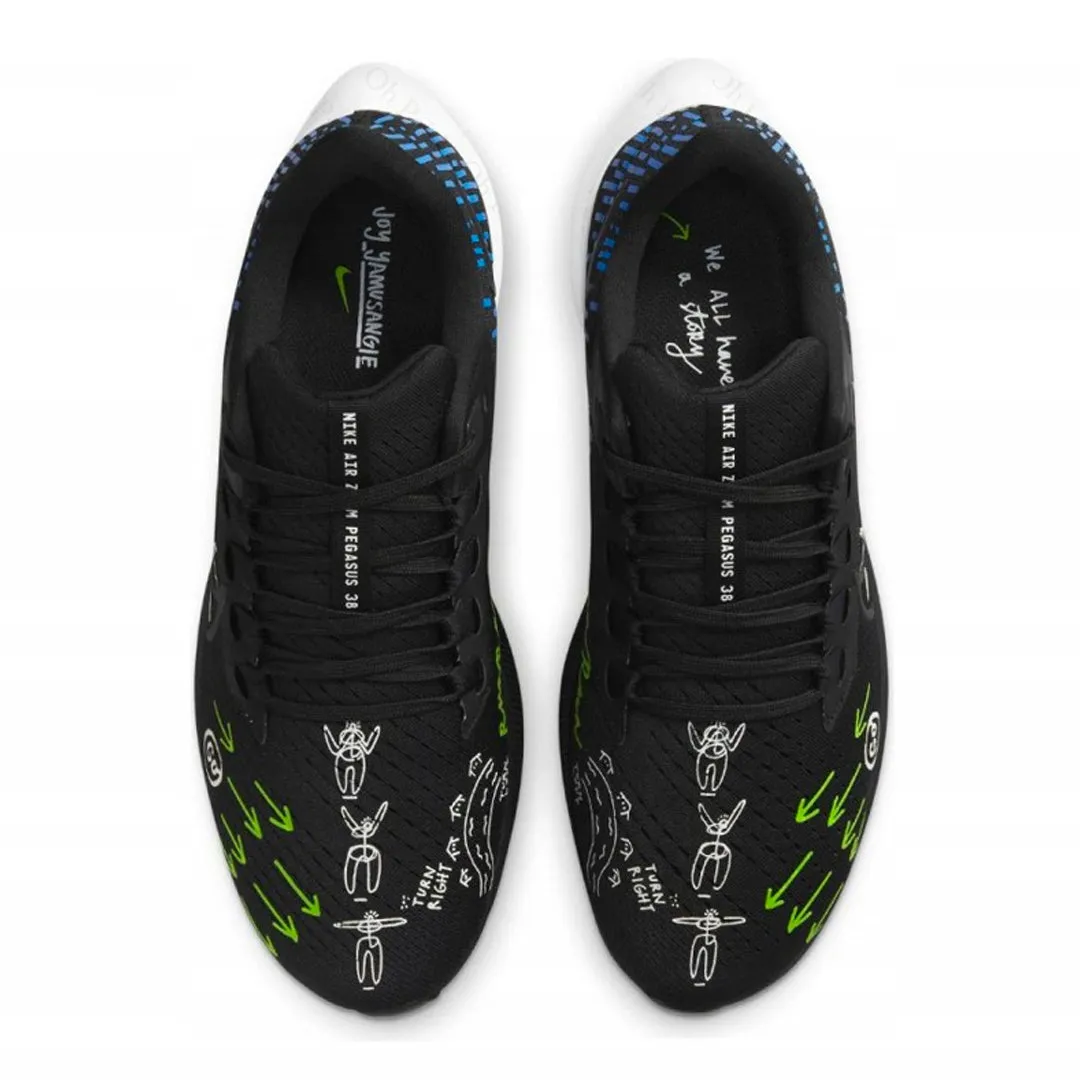 NK Air Zoom Pegasus 38 x joy Yamusangie 'Running Thoughts ‑ Black'