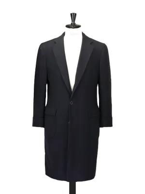 Orazio Luciano Black Virgin-Wool Herringbone Polocoat