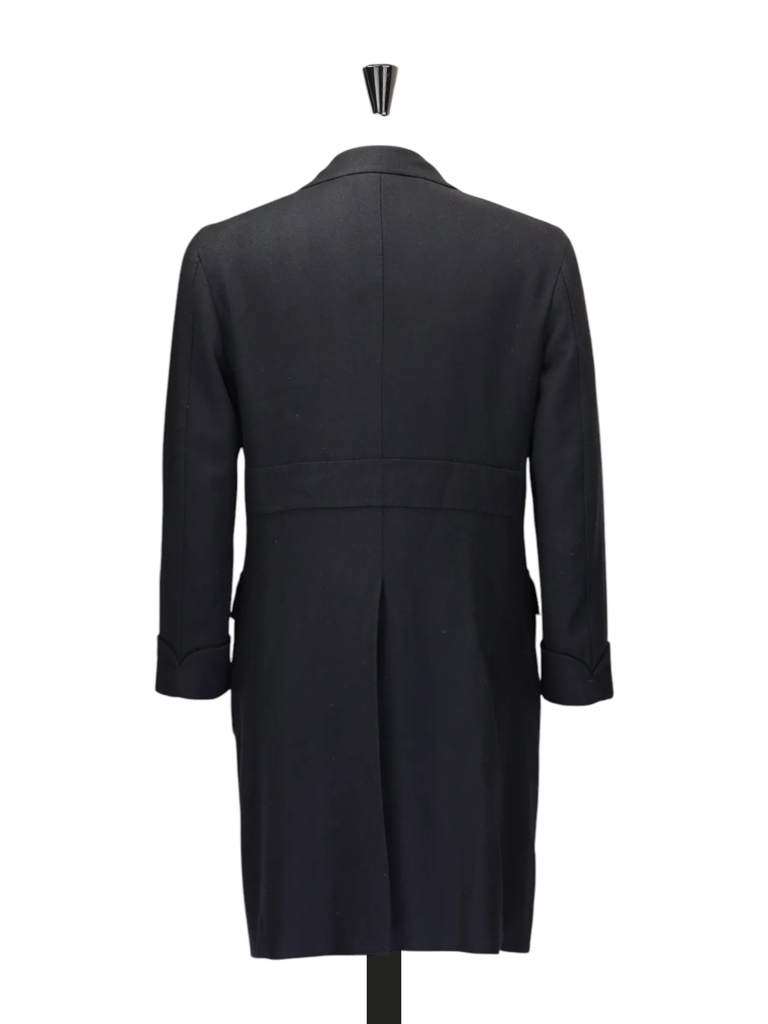 Orazio Luciano Black Virgin-Wool Herringbone Polocoat
