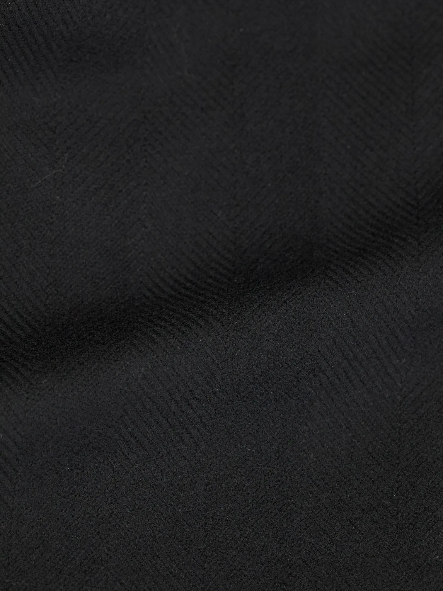 Orazio Luciano Black Virgin-Wool Herringbone Polocoat