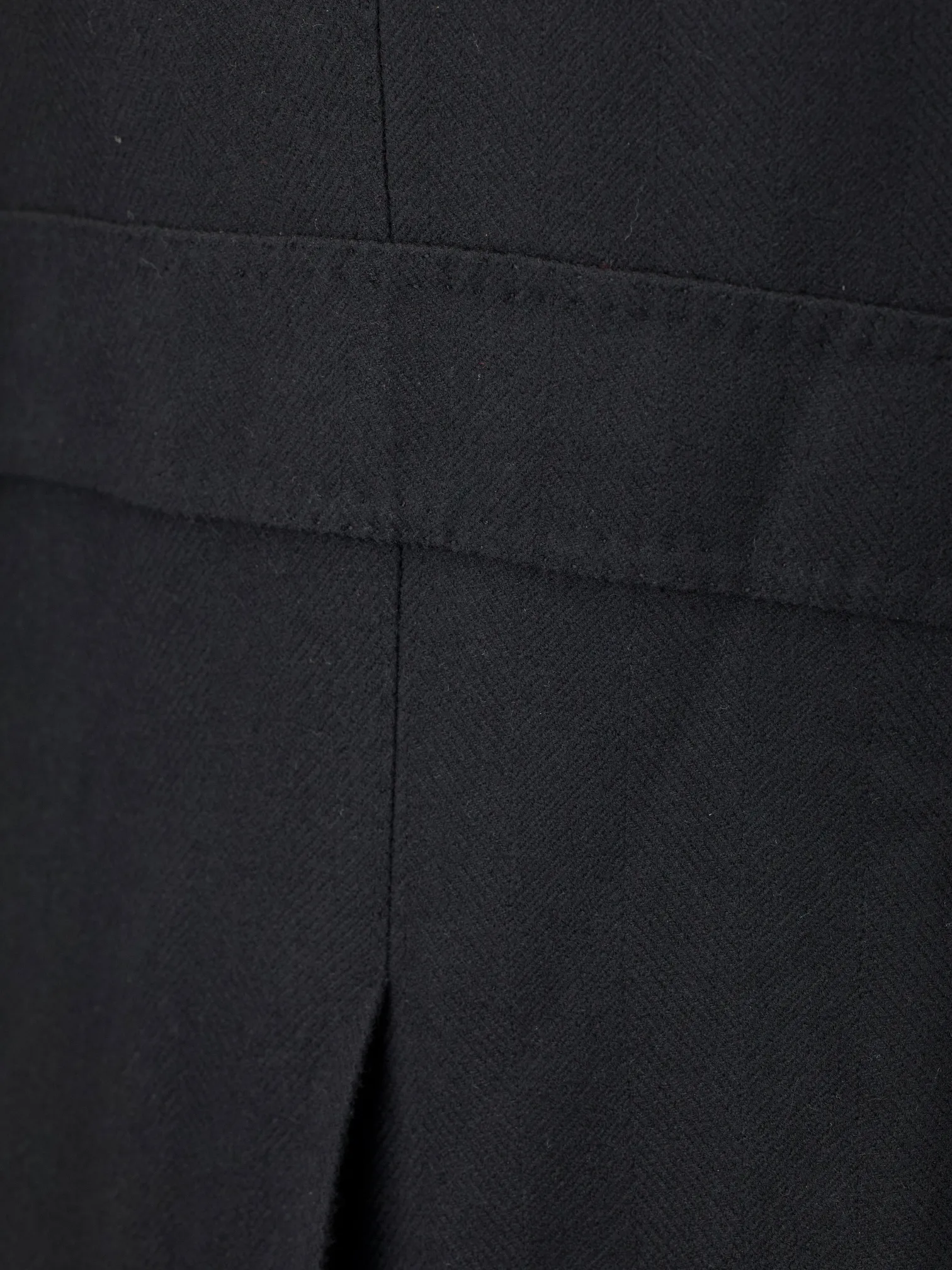 Orazio Luciano Black Virgin-Wool Herringbone Polocoat