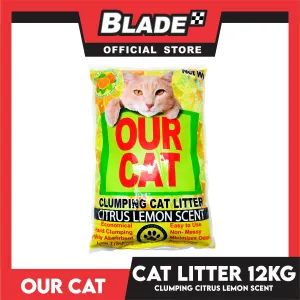 Our Cat Clumping Cat Litter Citrus Lemon Scent 12kg