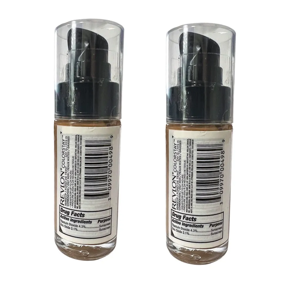 Pack of 2 Revlon Colorstay Combination/Oily Makeup, Matte Finish, Honey Beige 455