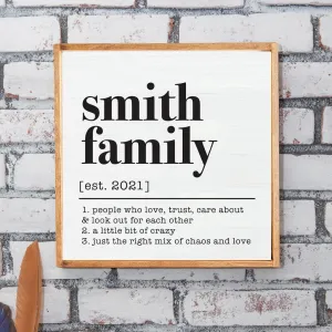 Personalized Family 24” x 24” Wall Art