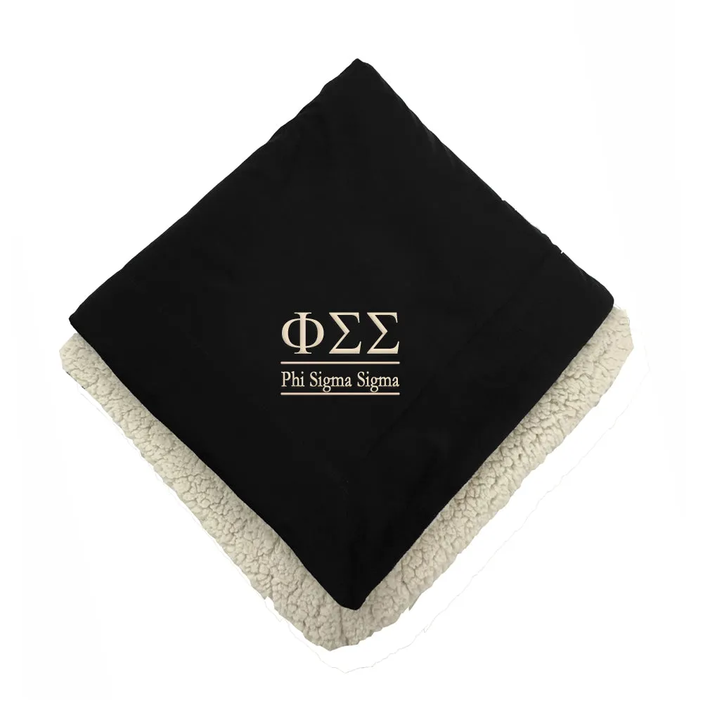 Phi Sigma Sigma Sherpa Throw Blanket
