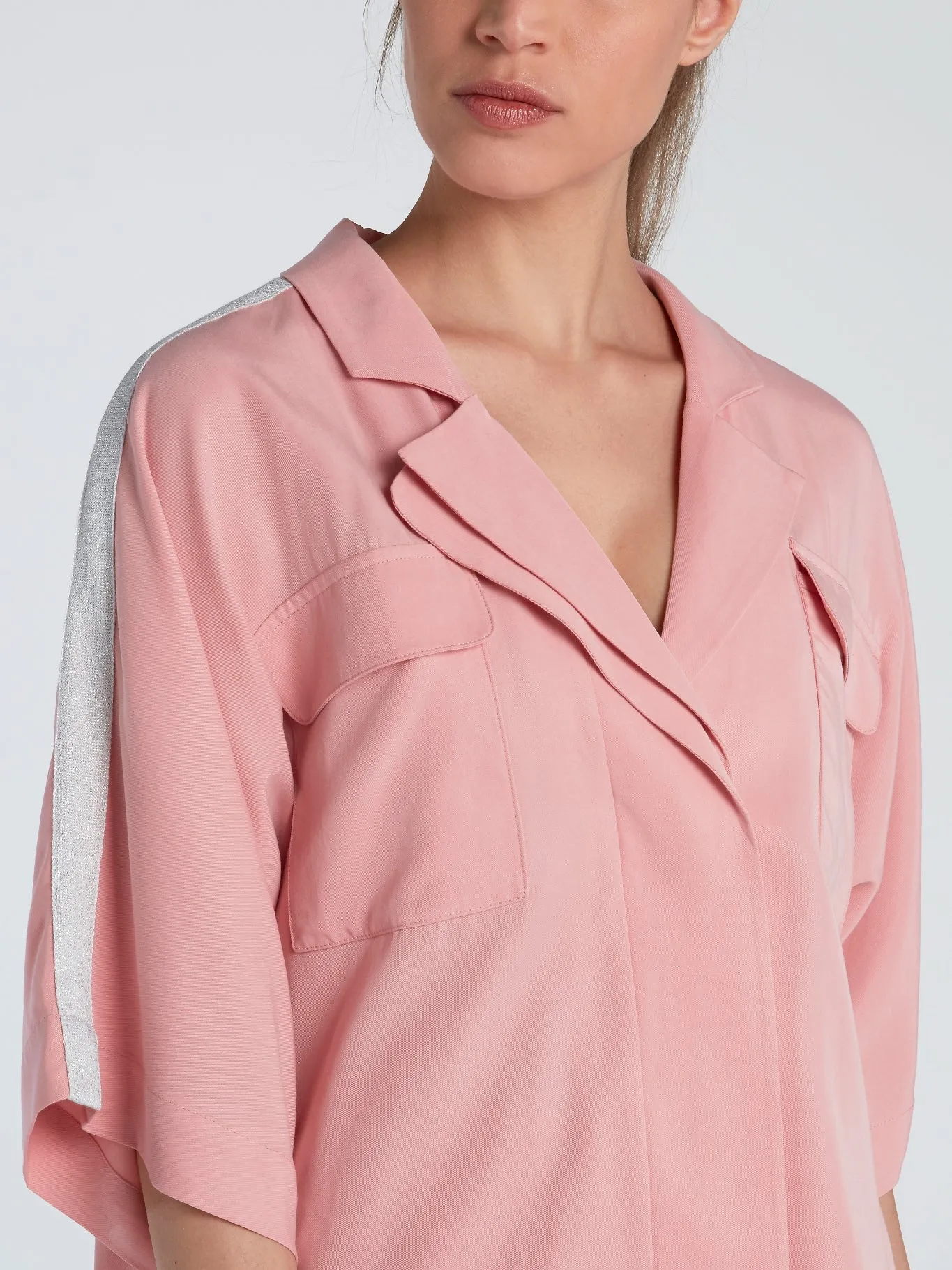 Pink Oversized Tencel Blouse
