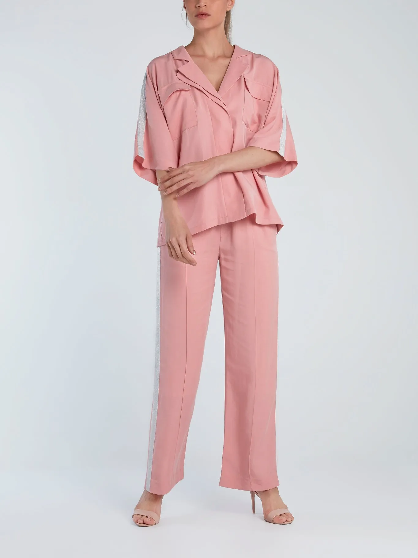 Pink Oversized Tencel Blouse