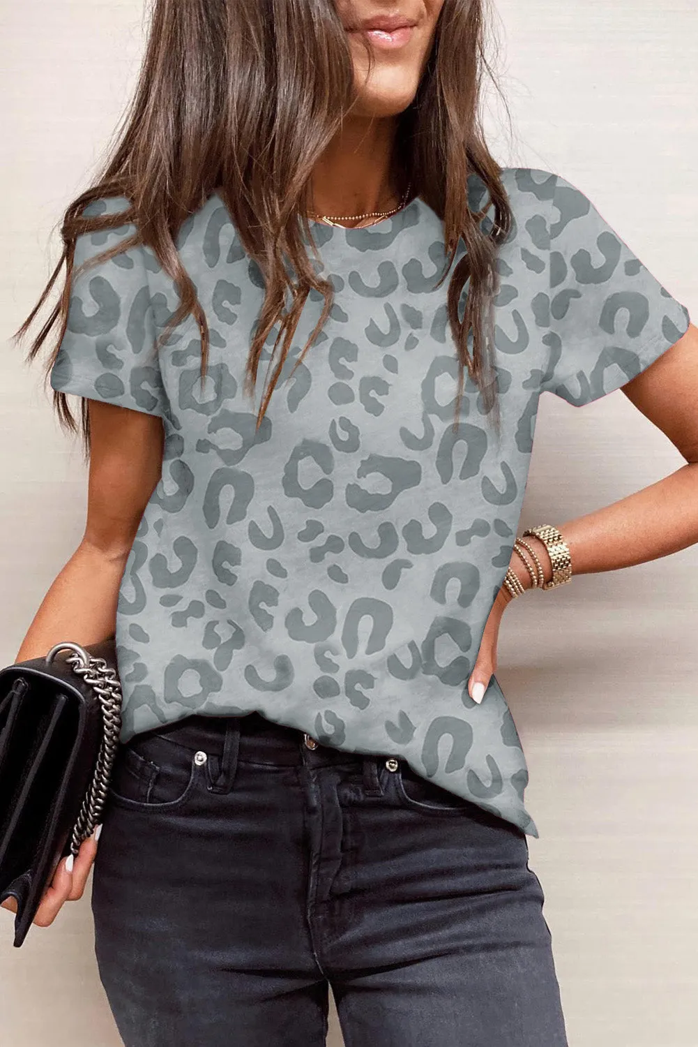 Print Crew Neck Short Sleeve T Shirt