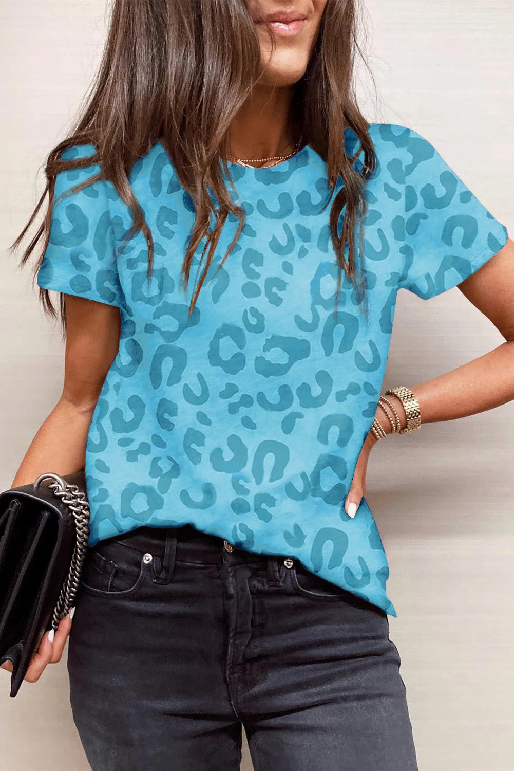 Print Crew Neck Short Sleeve T Shirt