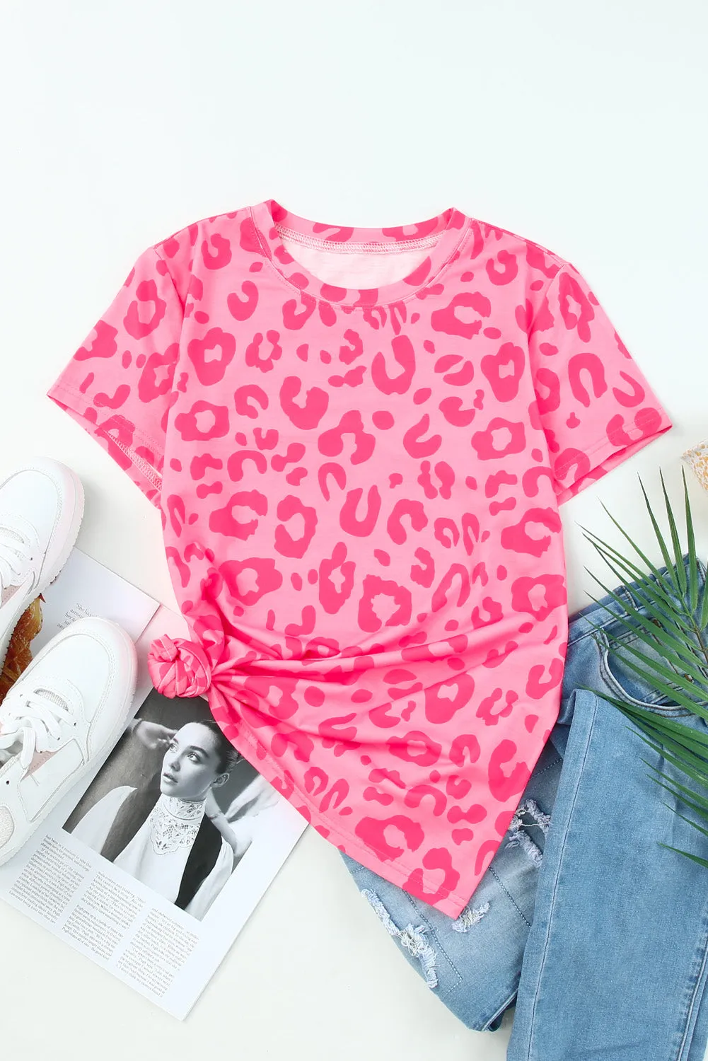 Print Crew Neck Short Sleeve T Shirt