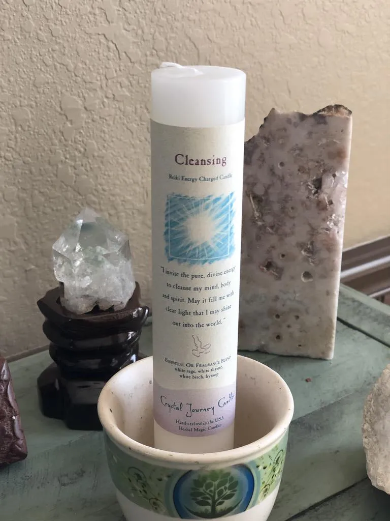 Reiki Energy, Hand-Poured Skinny Pillar Candles with Essential Oils & Intention Blends, FB2592