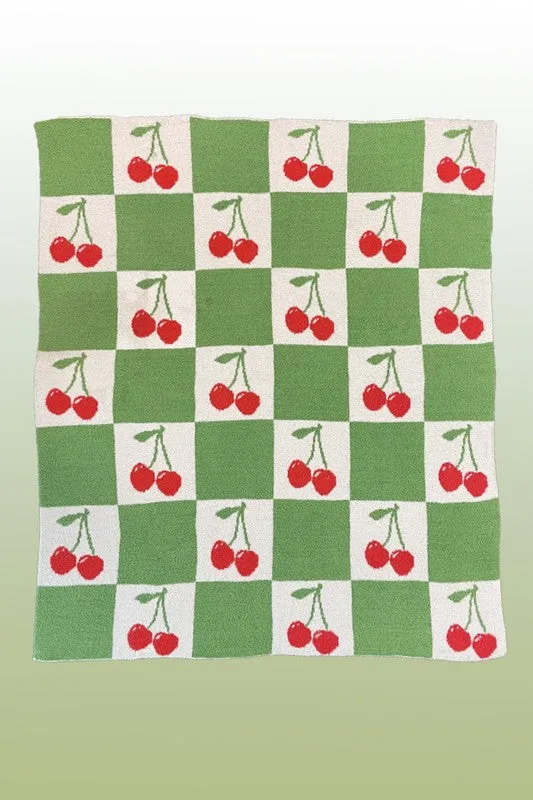 Retro Intarsia Throw Blanket