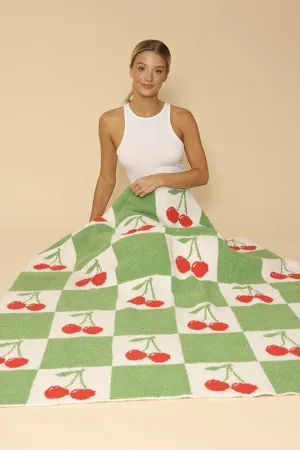 Retro Intarsia Throw Blanket
