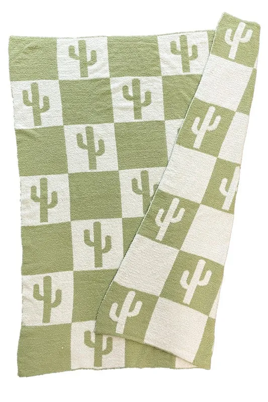 Retro Intarsia Throw Blanket