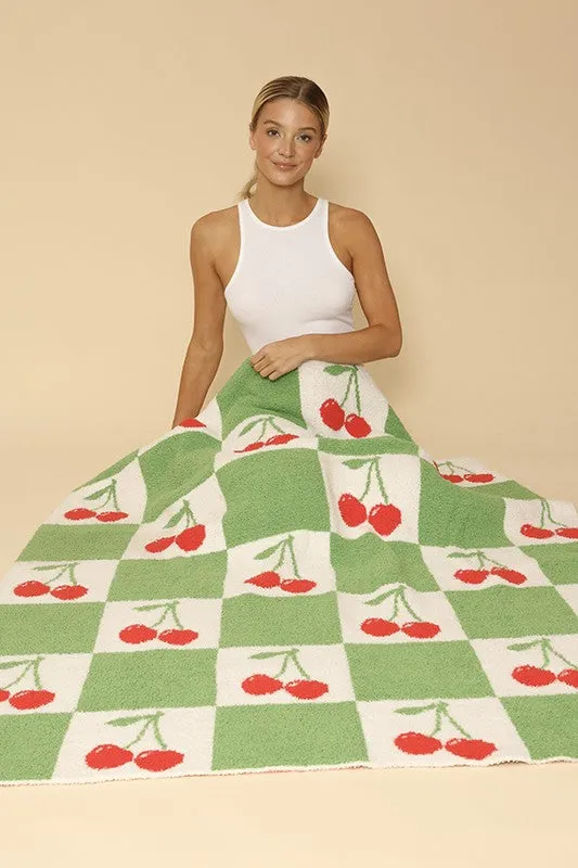 Retro Intarsia Throw Blanket