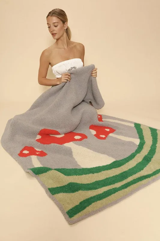 Retro Intarsia Throw Blanket