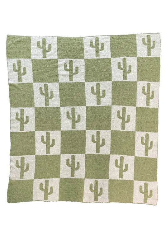 Retro Intarsia Throw Blanket