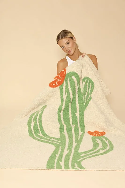 Retro Intarsia Throw Blanket