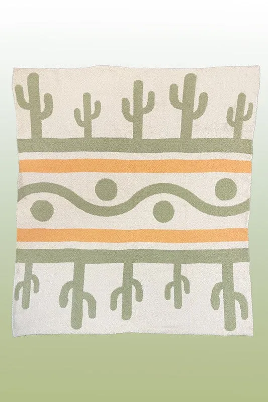 Retro Intarsia Throw Blanket