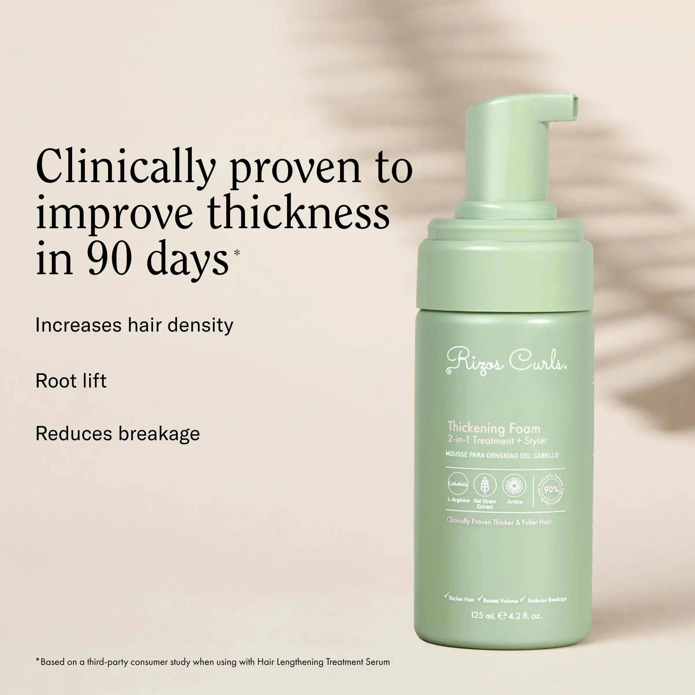 Rizos Curls Thickening Foam: 2-in-1 Treatment   Styler 125ml