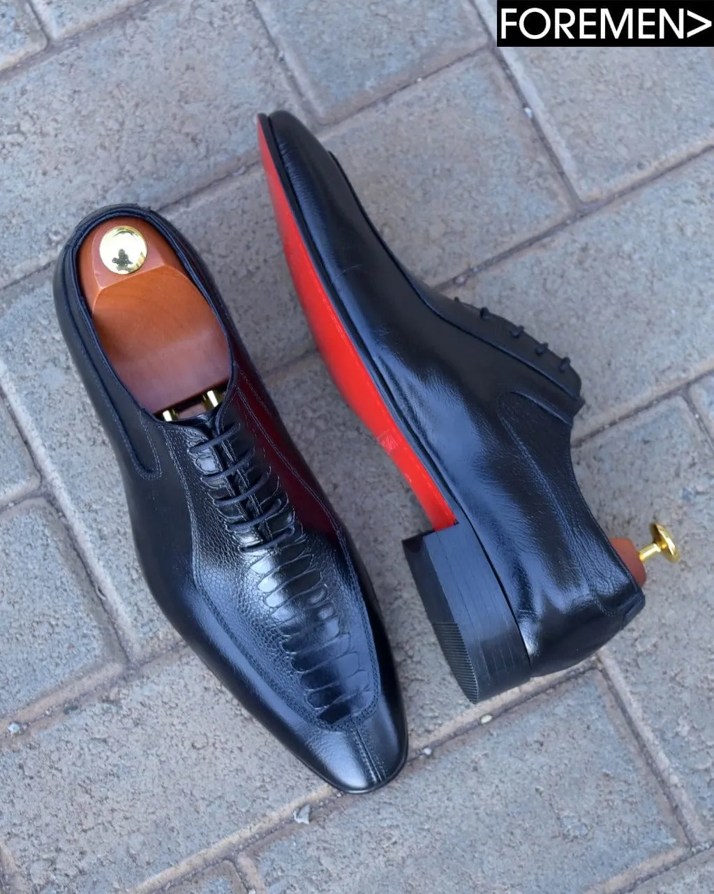 SANTORINI | Black Leather Sole Oxfords