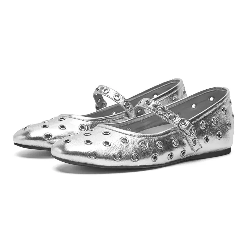 SHOE THE BEAR Cristel Metallic Pumps in Silver