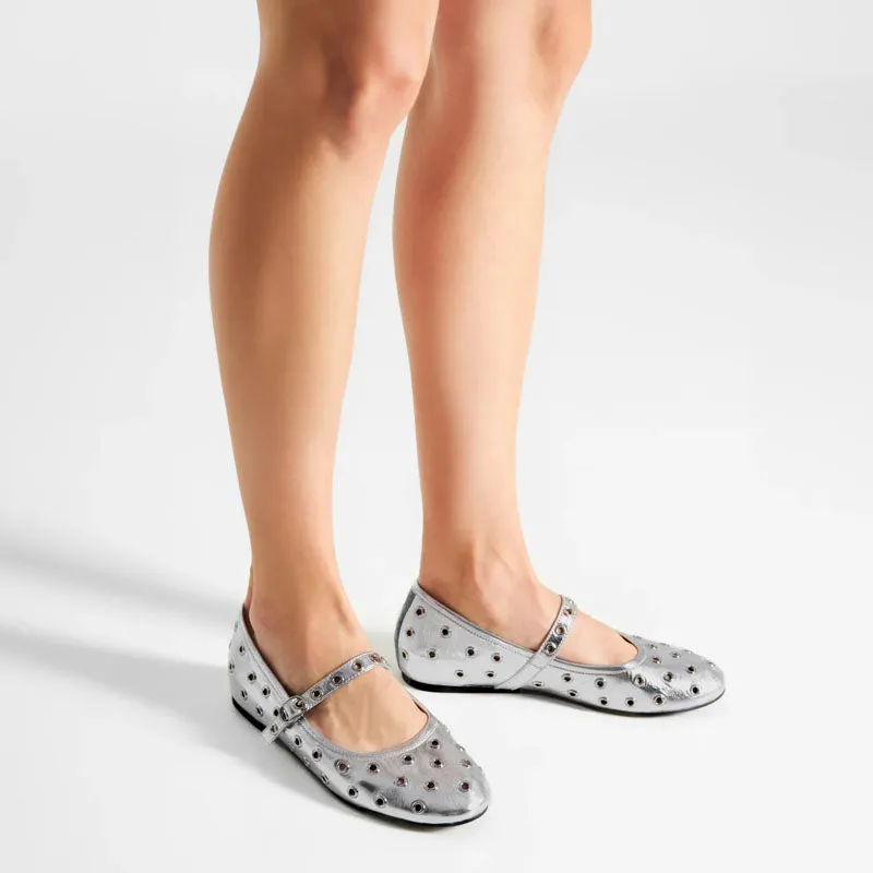 SHOE THE BEAR Cristel Metallic Pumps in Silver
