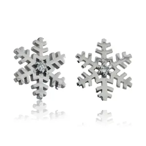 Single Diamond Snowflake Stud Earrings
