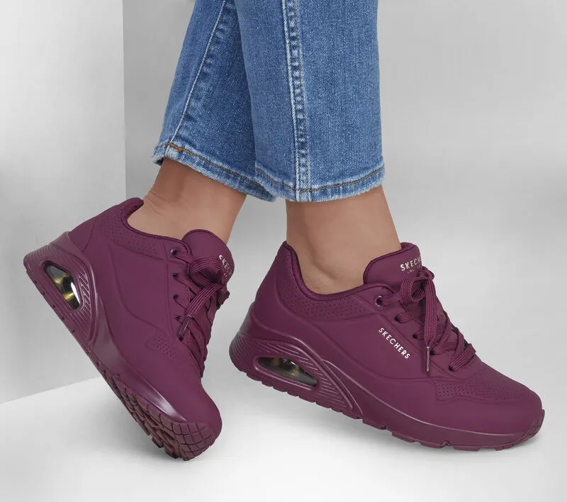 Skechers Uno - Stand on Air Plum Trainers