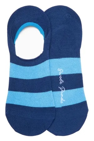 Sky Blue Striped No-Show Bamboo Socks in by Swole Panda, Size 7-11