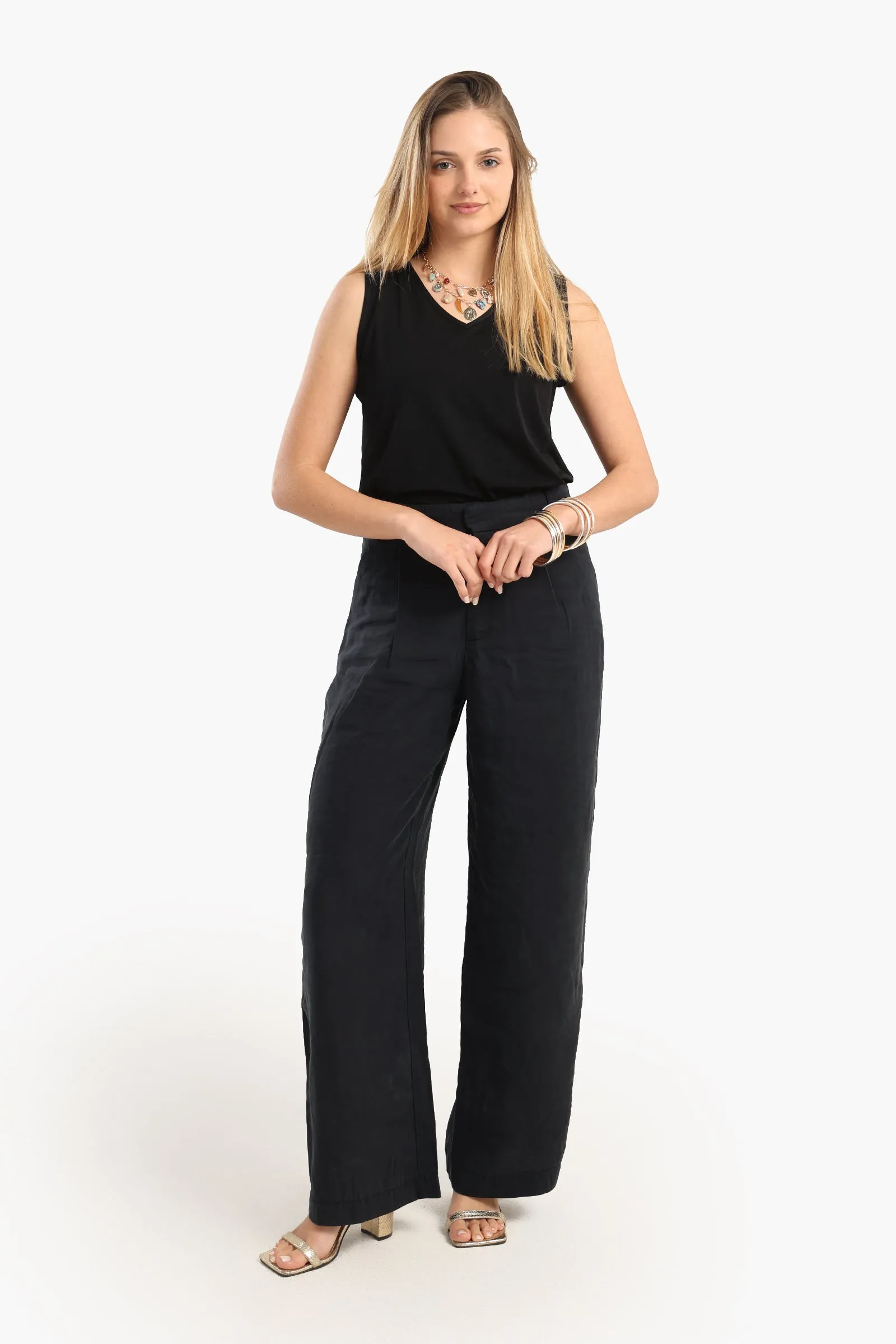 Sleeveless V-Neck Blouse